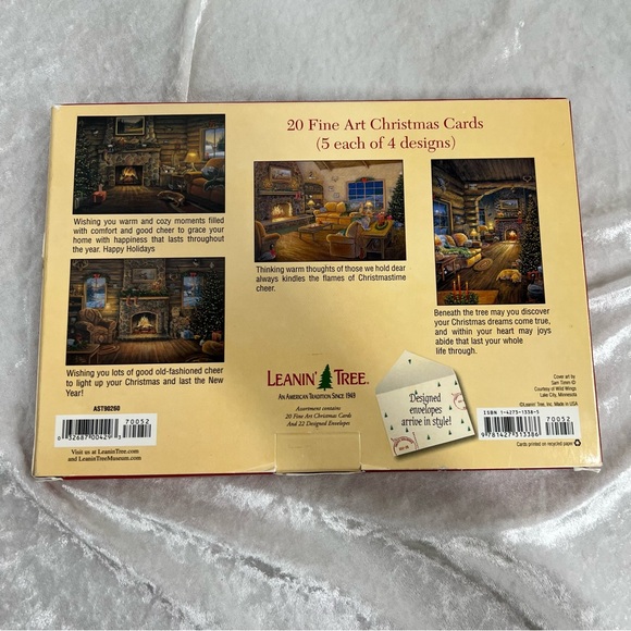 Christmas Folded Cards set of 20 w/envelopes Home & Hearth Leanin’ Tree - Picture 5 of 15